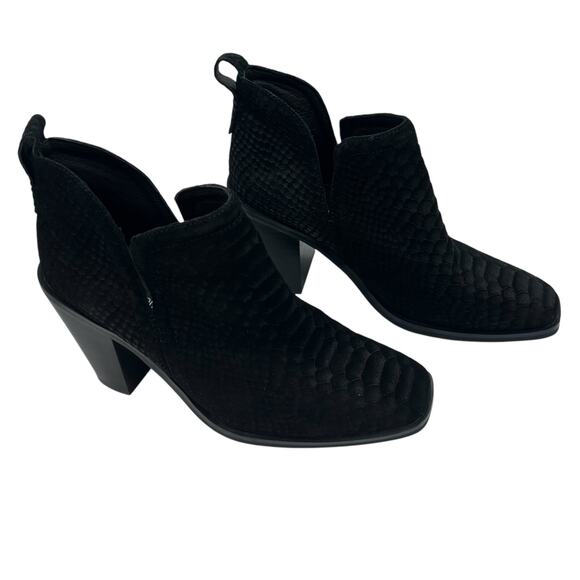 Jeffrey Campbell Womens Size 8.5 Rosee Snake Suede Leather Boots Booties Black - Picture 2 of 13